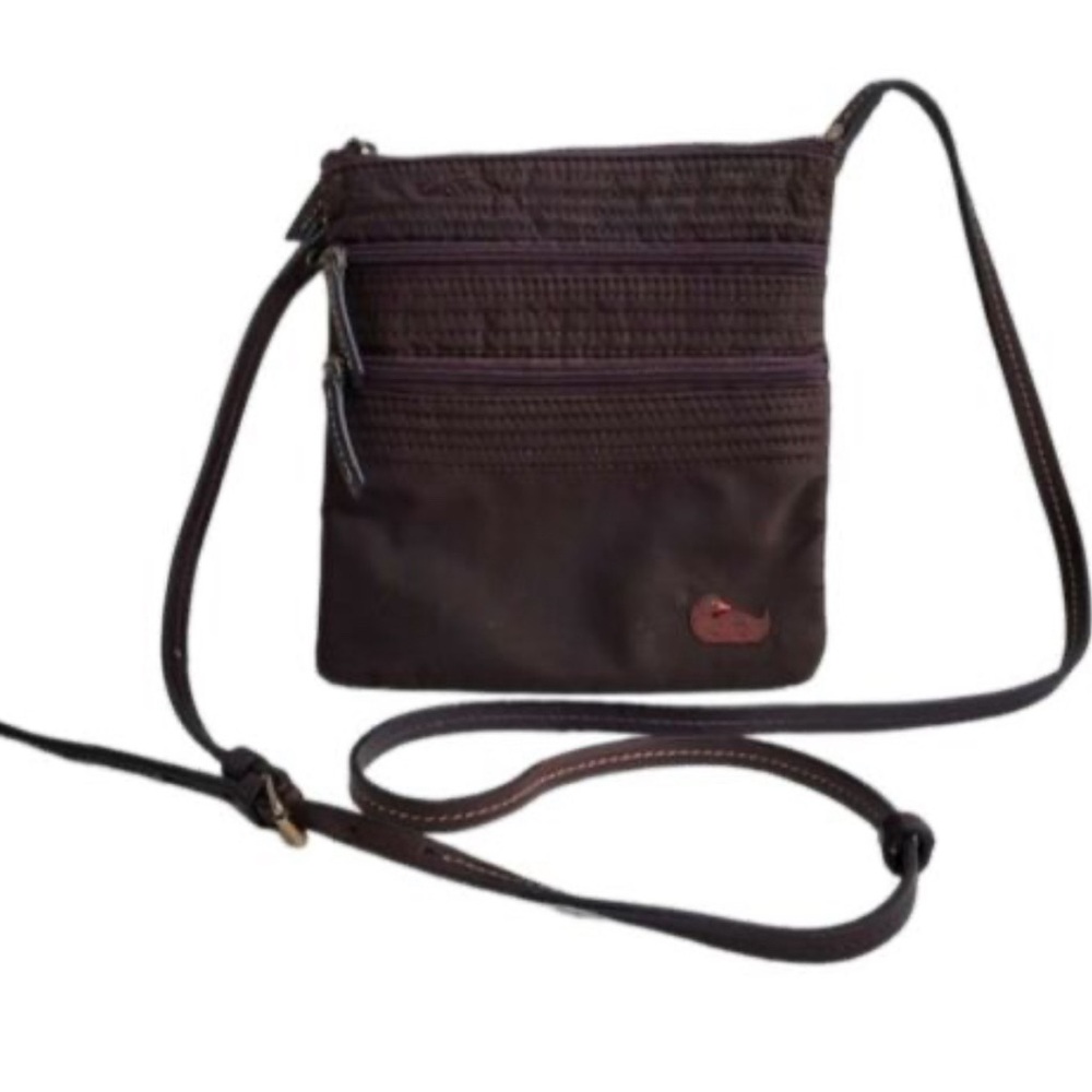 Dooney & Bourke Nylon Double Zipper Shoulder or Crossbody Bag with Pink Interior